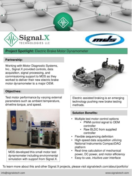 Electric Brake Motor Dynamometer Signal.X Technologies, LLC