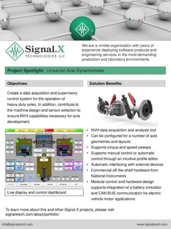 Universal Axle Dynamometer Signal.X Technologies, LLC